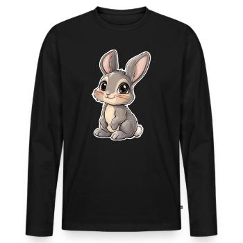 Hare - Men's Premium Organic Long Sleeve Shirt - black - Front - Nico (187cm)