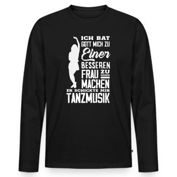 Dance - Men's Premium Organic Long Sleeve Shirt - black - Front - Nico (187cm)