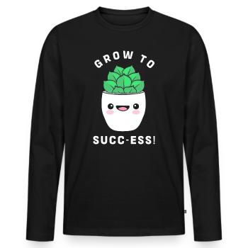 Cacti Plant Cactus - Men's Premium Organic Long Sleeve Shirt - black - Front - Nico (187cm)