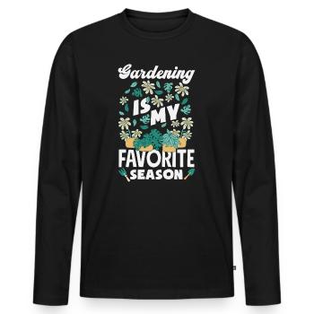 Cadeaux pour les jardins et les amoureux des plantes - T-shirt manches longues Premium bio Homme - noir - Devant - Nico (187cm)
