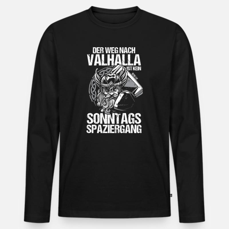 Mittelalter Schildwall Mittelaltermarkt Wikinger - Männer Premium Bio Langarmshirt - Schwarz