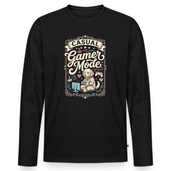 Casual Gamer Fashion Dog - Men's Premium Organic Long Sleeve Shirt - black - Front - Nico (187cm)