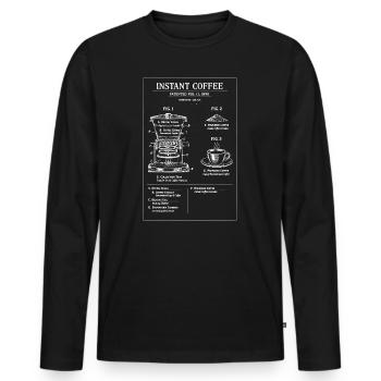 Illustration du plan de café instantané - T-shirt manches longues Premium bio Homme - noir - Devant - Nico (187cm)
