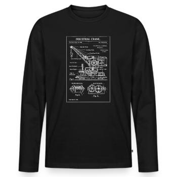 Plan directeur de la grue industrielle - T-shirt manches longues Premium bio Homme - noir - Devant - Nico (187cm)