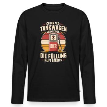 Karneval Als Tankwagen Verkleidet JGA Kostüm Bier - Männer Premium Bio Langarmshirt - Schwarz - Vorne - Nico (187cm)