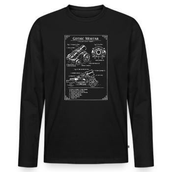 Gothic Mortar Blueprint - Men's Premium Organic Long Sleeve Shirt - black - Front - Nico (187cm)