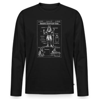 Anubis-Blaupausen-Ikonen-Tee - Männer Premium Bio Langarmshirt - Schwarz - Vorne - Nico (187cm)
