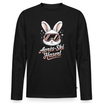 Après-ski bunny hut fun Skier ski bunny - Men's Premium Organic Long Sleeve Shirt - black - Front - Nico (187cm)