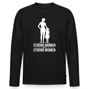 Femmes fortes élèvent Femmes fortes Silhouette Mère - T-shirt manches longues Premium bio Homme - noir - Devant - Nico (187cm)