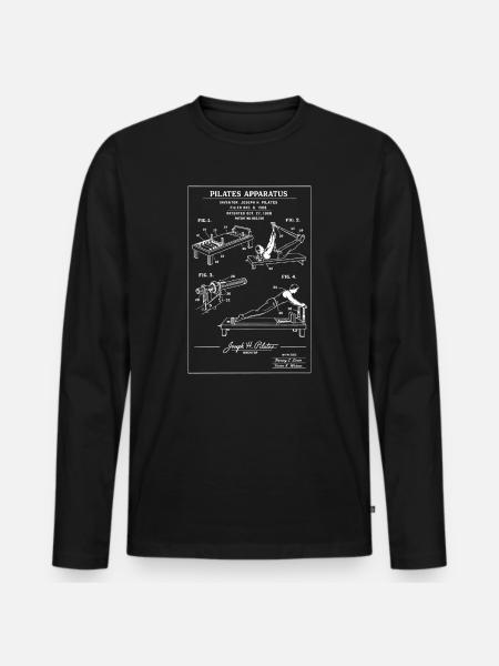 Pilates Apparatus Blueprint - Men's Premium Organic Long Sleeve Shirt - black