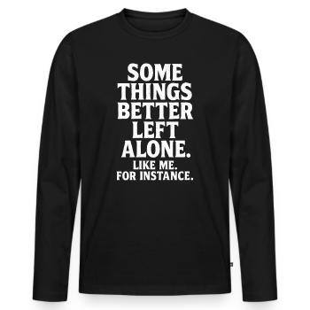 Funny Saying Introverted Nerds Gift Idea - Men's Premium Organic Long Sleeve Shirt - black - Front - Nico (187cm)