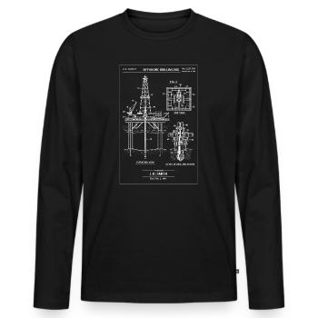 Plan directeur de la plateforme de forage offshore - T-shirt manches longues Premium bio Homme - noir - Devant - Nico (187cm)