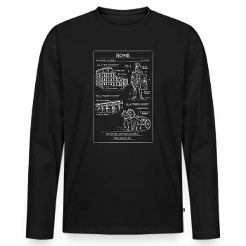 Römisches Kolosseum-Gladiatorenmotiv - Männer Premium Bio Langarmshirt - Schwarz - Vorne - Nico (187cm)
