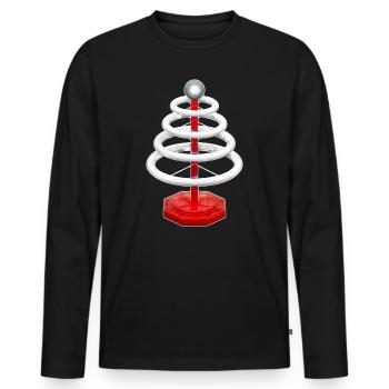 Sapin de Noël électrique - T-shirt manches longues Premium bio Homme - noir - Devant - Nico (187cm)
