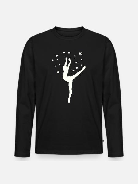 Tänzerin im Sternentanz - Männer Premium Bio Langarmshirt - Schwarz