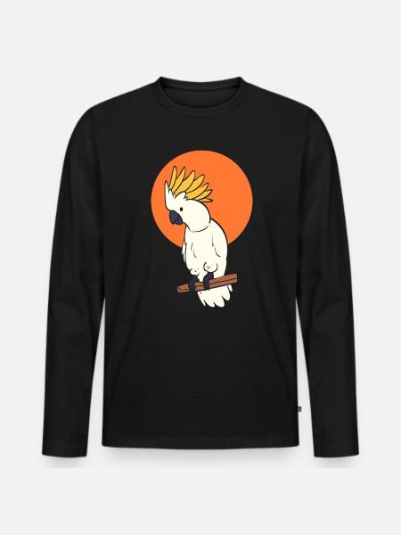 Netter Kakadu Vogelbeobachter - Männer Premium Bio Langarmshirt - Schwarz