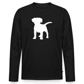 WauWau Dog - Männer Premium Bio Langarmshirt - Schwarz - Vorne - Nico (187cm)