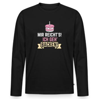 Mir Reichts Ich Geh Backen Lustiger Bäcker Spruch - Männer Premium Bio Langarmshirt - Schwarz - Vorne - Nico (187cm)