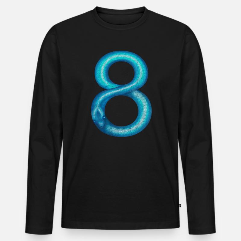 Schlange 8 - Männer Premium Bio Langarmshirt - Schwarz