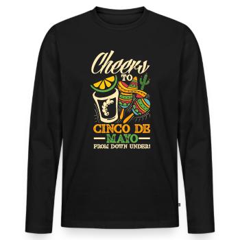 Cheers to Cinco de Mayo from Down Under - Männer Premium Bio Langarmshirt - Schwarz - Vorne - Nico (187cm)