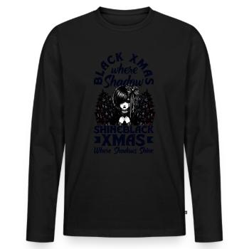 Noël noir où les ombres brillent Esthétique Emocore - T-shirt manches longues Premium bio Homme - noir - Devant - Nico (187cm)