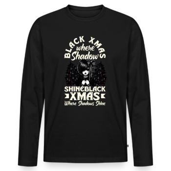 Noël noir où les ombres brillent Esthétique Emocore - T-shirt manches longues Premium bio Homme - noir - Devant - Nico (187cm)