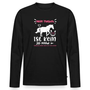 Mein Traber Ist Kein Pferd Sonde... - Männer Premium Bio Langarmshirt - Schwarz - Vorne - Nico (187cm)