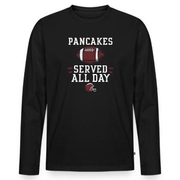 Crêpes servies toute la journée - Football - T-shirt manches longues Premium bio Homme - noir - Devant - Nico (187cm)