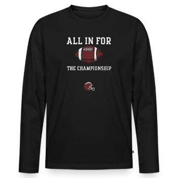 All in for the championship - Men's Premium Organic Long Sleeve Shirt - black - Front - Nico (187cm)