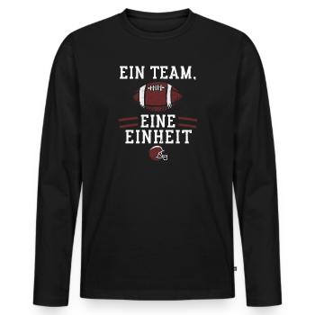 Ein Team, eine Einheit - Football - Männer Premium Bio Langarmshirt - Schwarz - Vorne - Nico (187cm)