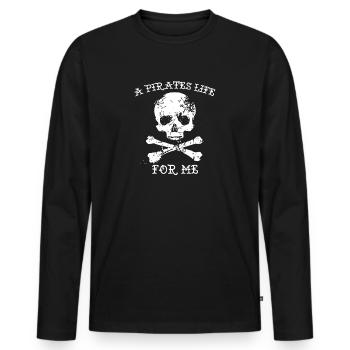 Piracy pirate life skull gift - Men's Premium Organic Long Sleeve Shirt - black - Front - Nico (187cm)