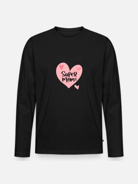 Super mom - Men's Premium Organic Long Sleeve Shirt - black