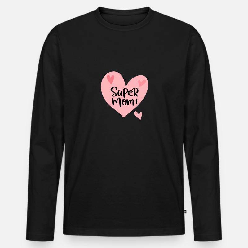Super Momi - Männer Premium Bio Langarmshirt - Schwarz