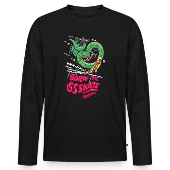 Hot Wheels Schlange Born To Skate - Männer Premium Bio Langarmshirt - Schwarz - Vorne - Nico (187cm)