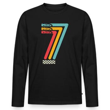 7. Geburtstag Rennwagen 7 Jahre alt Rennauto - Männer Premium Bio Langarmshirt - Schwarz - Vorne - Nico (187cm)