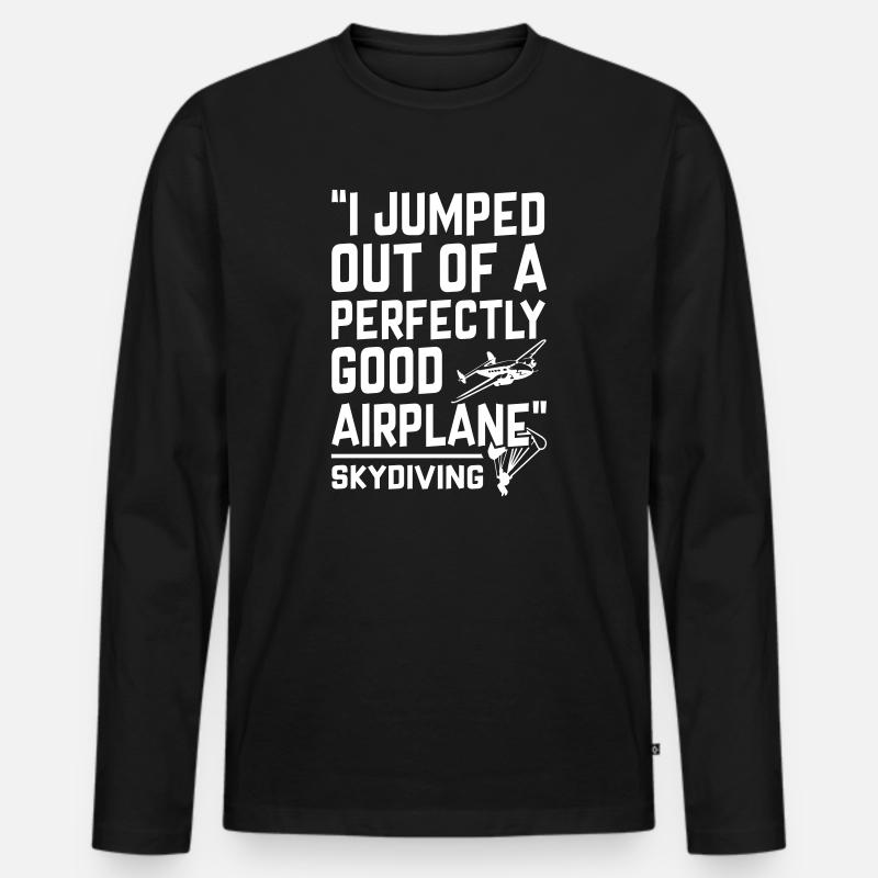 Sono saltato fuori da un aereo perfettamente buono - Maglia a manica lunga ecologica premium da uomo - nero