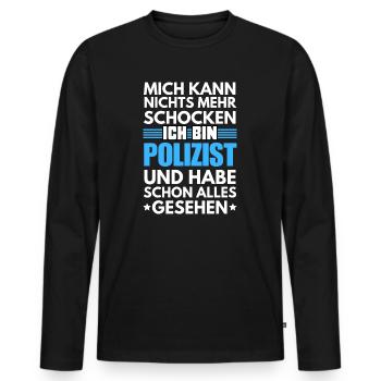 Policier non choquant - T-shirt manches longues Premium bio Homme - noir - Devant - Nico (187cm)