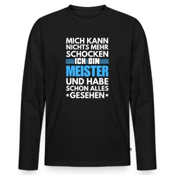 Examen de maîtrise non choquable, examen de maître artisan - T-shirt manches longues Premium bio Homme - noir - Devant - Nico (187cm)