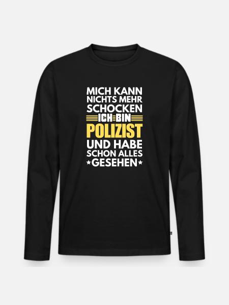 Policier non électrocutable - T-shirt manches longues Premium bio Homme - noir