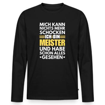 Maître non choquable - T-shirt manches longues Premium bio Homme - noir - Devant - Nico (187cm)