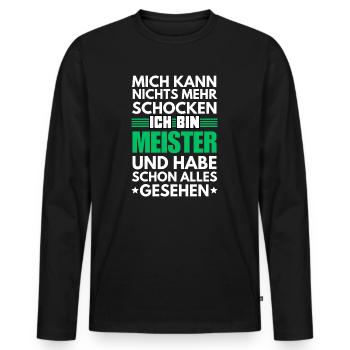 Non-Shockable Master - Men's Premium Organic Long Sleeve Shirt - black - Front - Nico (187cm)
