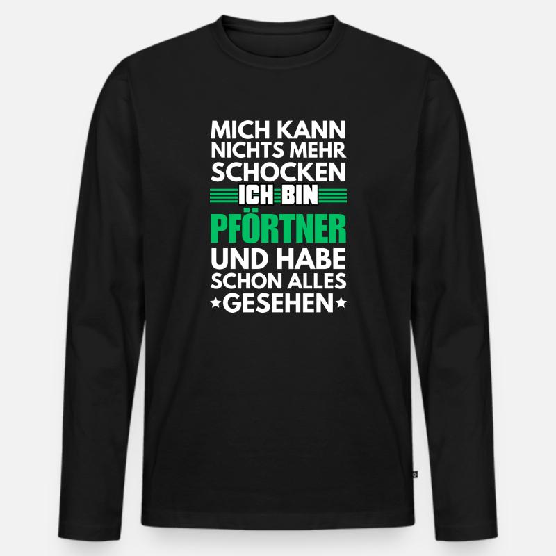 Nicht schockbarer Pförtner - Männer Premium Bio Langarmshirt - Schwarz