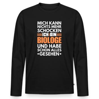 Biologiste non choquable - T-shirt manches longues Premium bio Homme - noir - Devant - Nico (187cm)