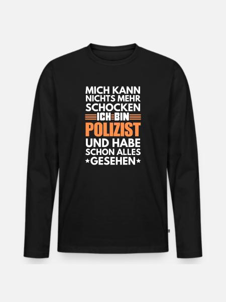 Policier non électrocutable - T-shirt manches longues Premium bio Homme - noir