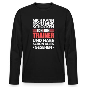Non-Shockable Trainer - Men's Premium Organic Long Sleeve Shirt - black - Front - Nico (187cm)