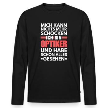 Opticien non choquable - T-shirt manches longues Premium bio Homme - noir - Devant - Nico (187cm)