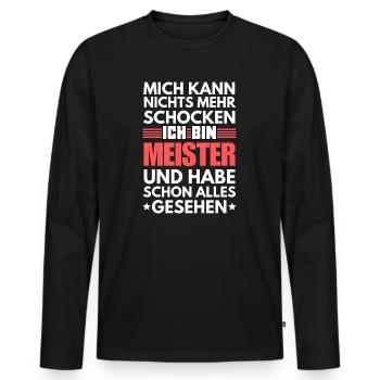 Unshockable master - Men's Premium Organic Long Sleeve Shirt - black - Front - Nico (187cm)
