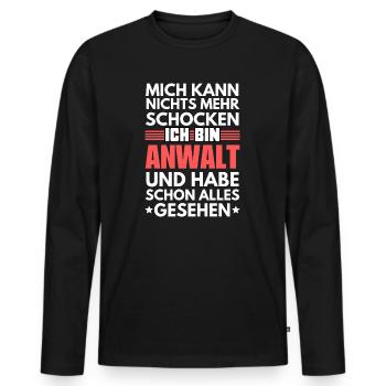Unshockable lawyer - Men's Premium Organic Long Sleeve Shirt - black - Front - Nico (187cm)