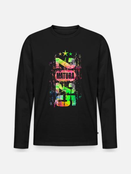 Matura 2025 bunt - Männer Premium Bio Langarmshirt - Schwarz