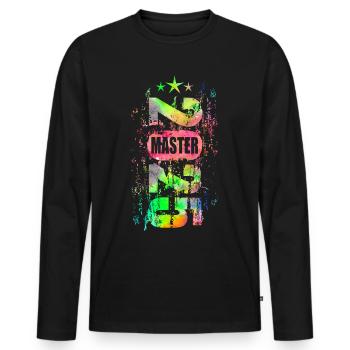Master 2025 bunt - Männer Premium Bio Langarmshirt - Schwarz - Vorne - Nico (187cm)